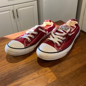 Red Converse All Stars Size 10 Elastic Heel